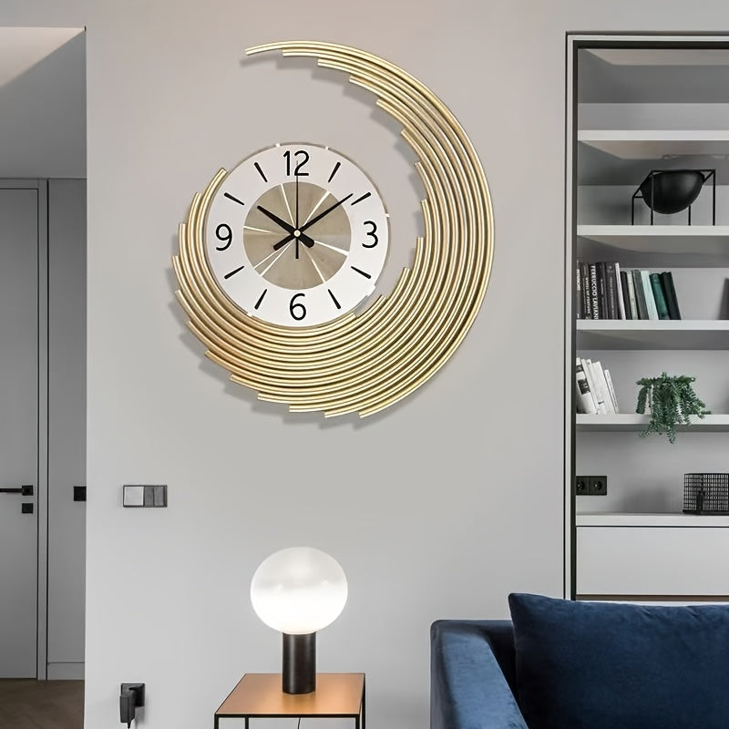 Elegant 3D metal vægur med lydløs quartzbevægelse