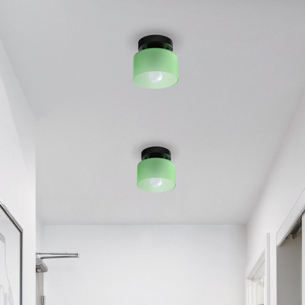 Lámpara de techo retro de vidrio ámbar E27/E26 para cocina, pasillo y sala de estar