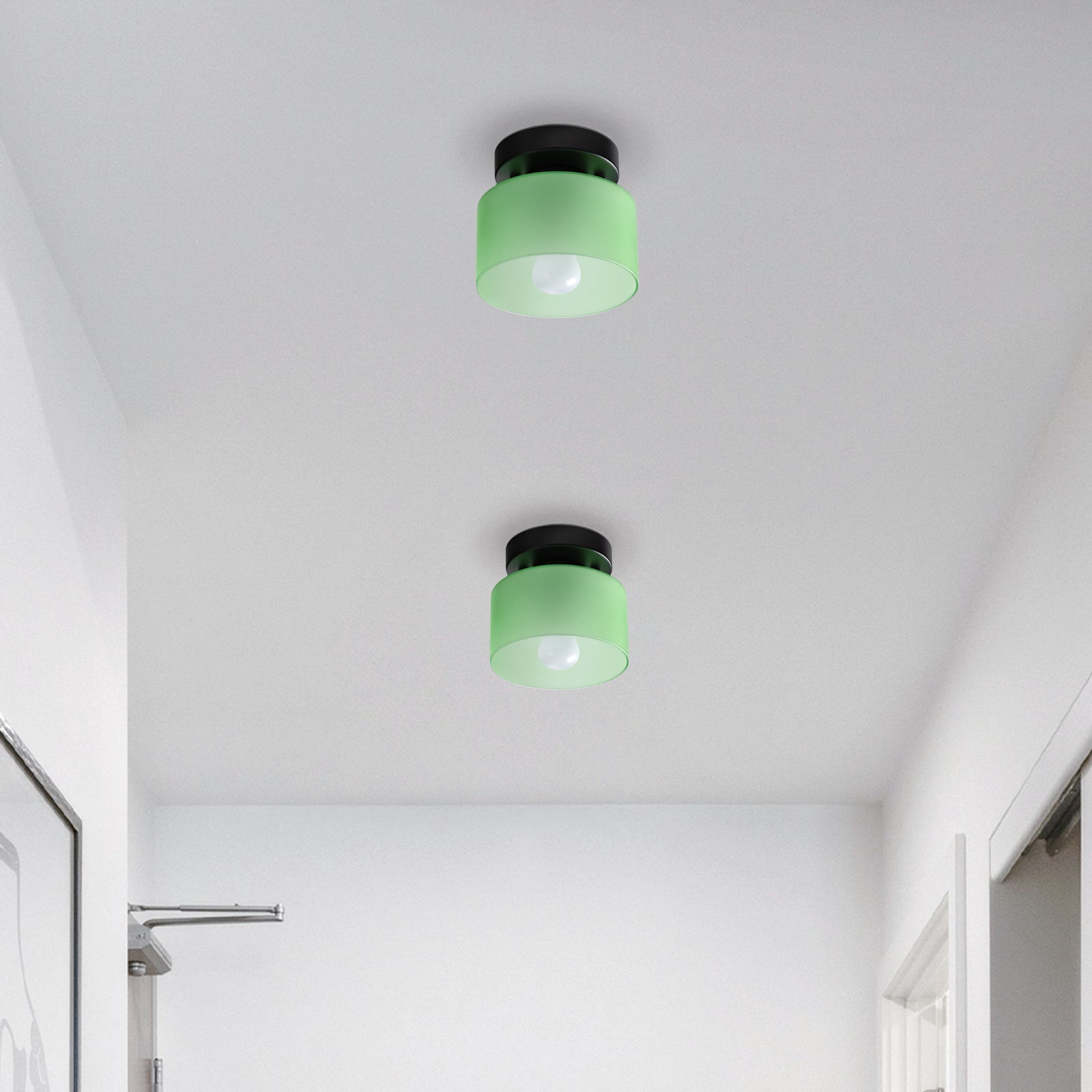 Lámpara de techo retro de vidrio ámbar E27/E26 para cocina, pasillo y sala de estar