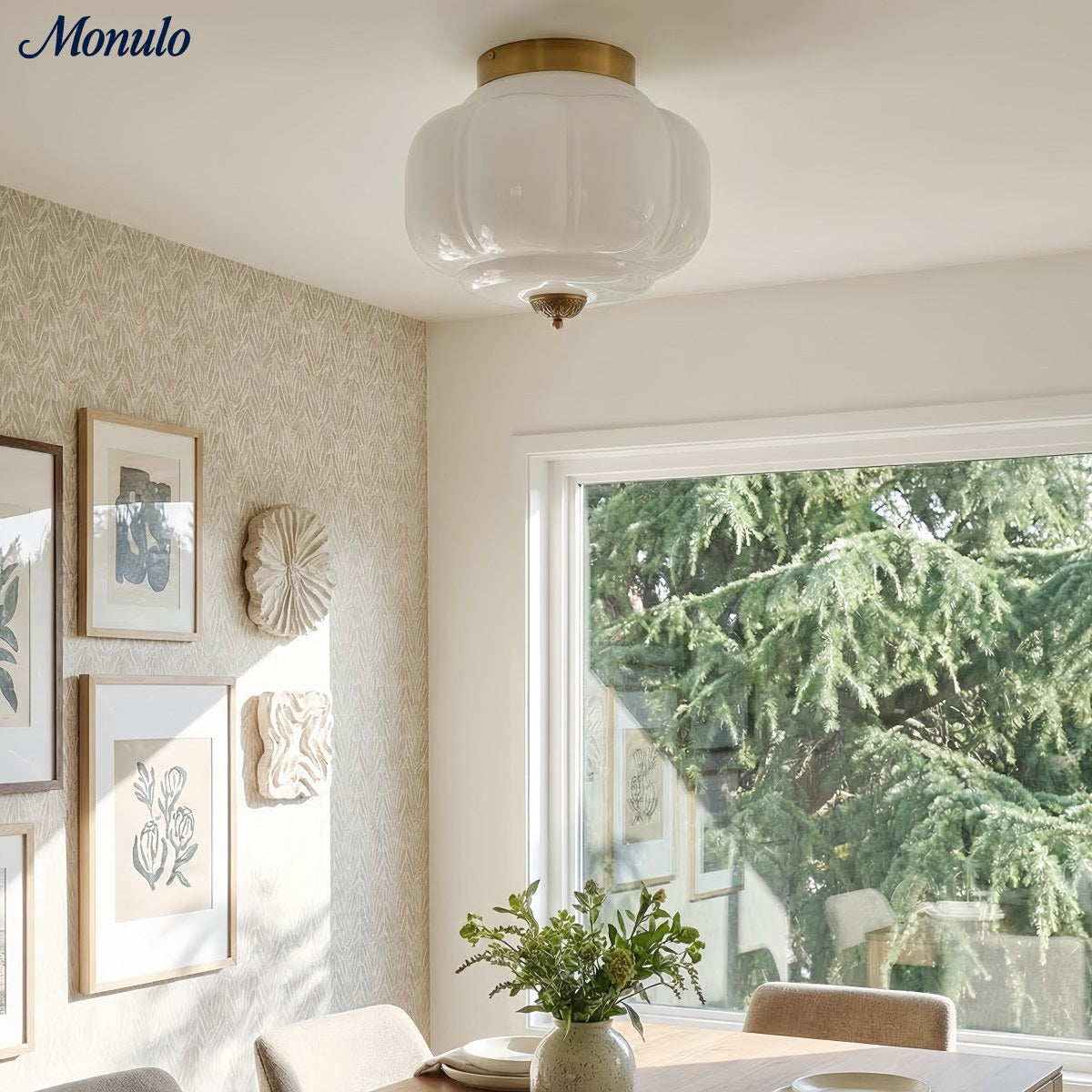 Stropní svítidlo Milk Glass s skleněným stínidlem, moderní přisazené, skandinávský styl