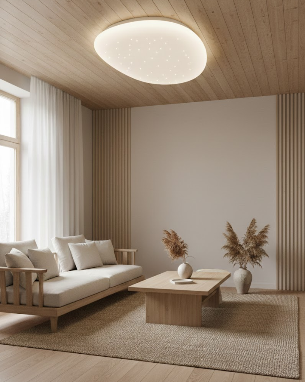 Scandinavian Minimalist Ceiling Light With Star Pattern