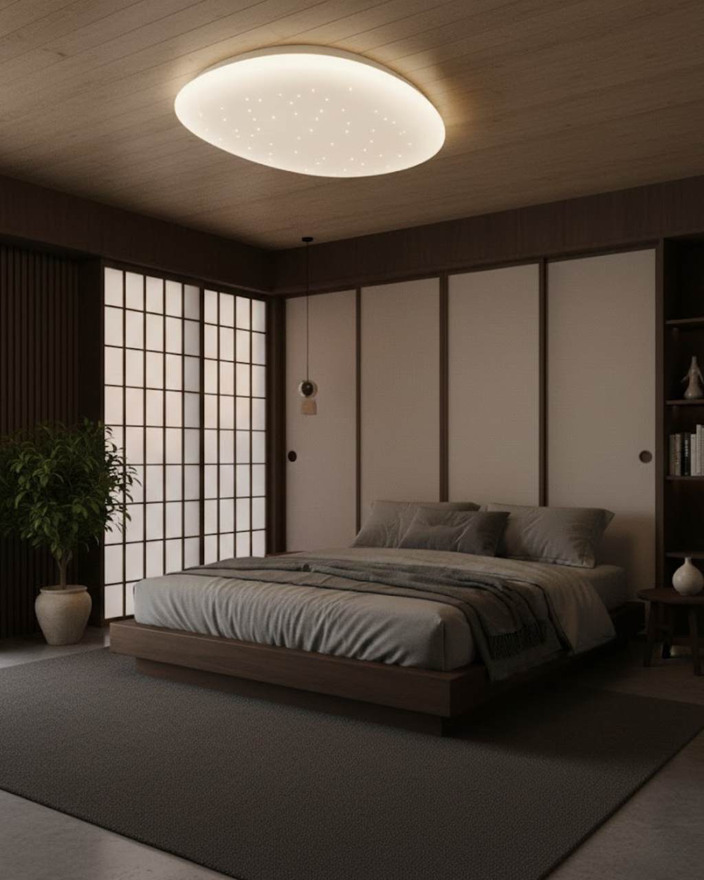 Scandinavian Minimalist Ceiling Light With Star Pattern
