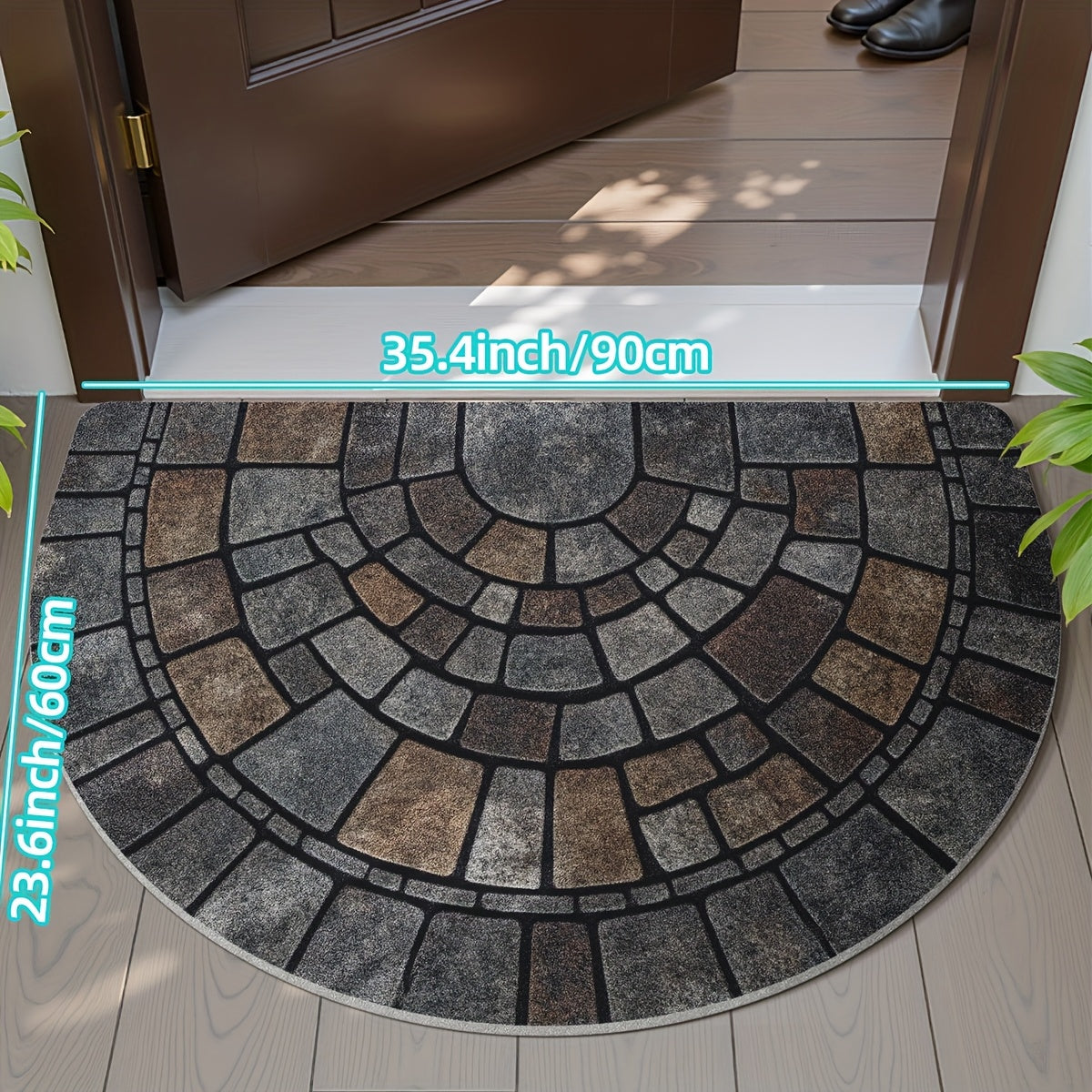 Zerbino d'ingresso a mosaico semicircolare per uso interno ed esterno