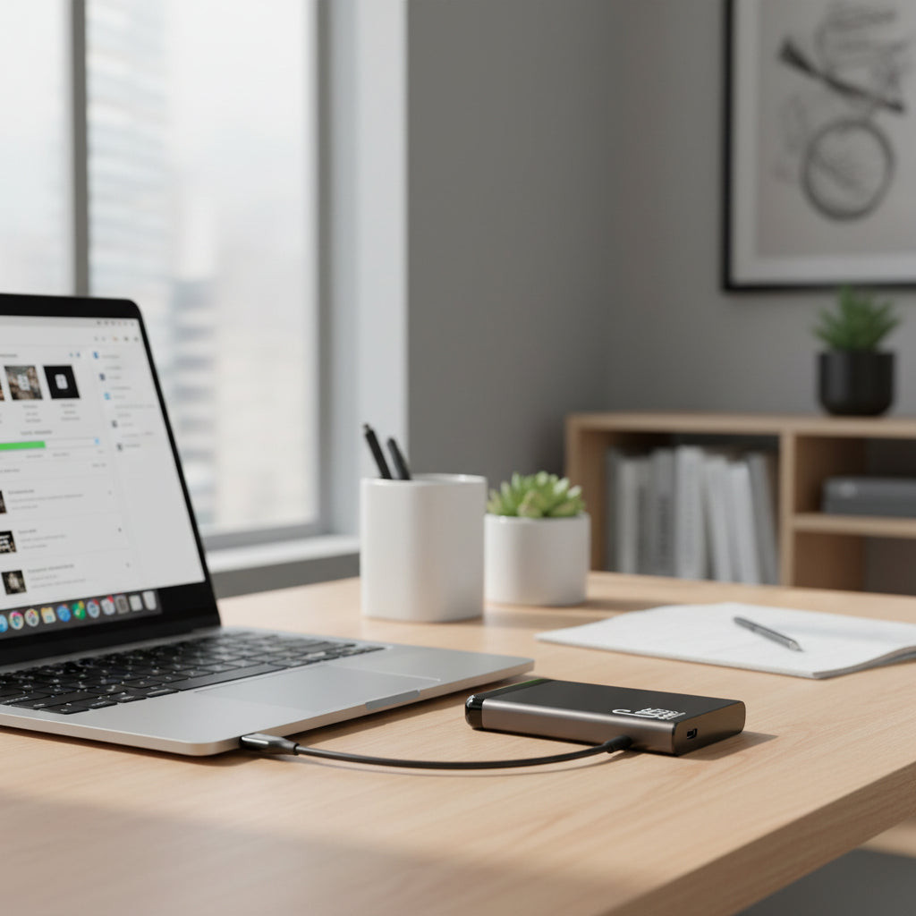 Slim přenosný externí SSD disk pro USB úložiště a zálohy
