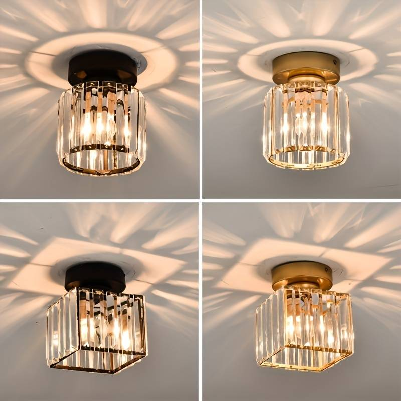 Crystal Ceiling Light E27, Surface Mounted, Modern Hall and Living Room