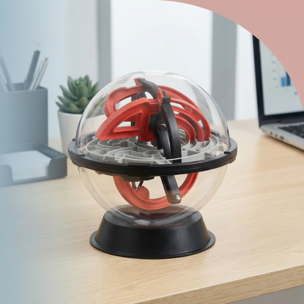 Hlavolamová hračka míček 3D bludiště pro soustředění a zábavu