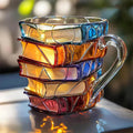 Tazza 3D per amanti del caffè con tema libro e decorazione da scrivania