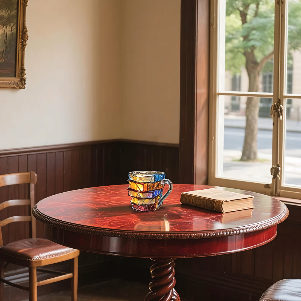 Tazza 3D per amanti del caffè con tema libro e decorazione da scrivania