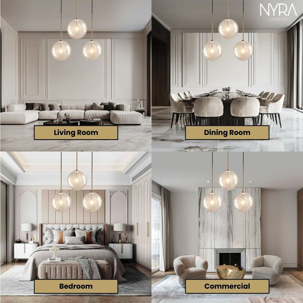 Lunel glazen bol hanglamp voor Scandinavische moderne woningen