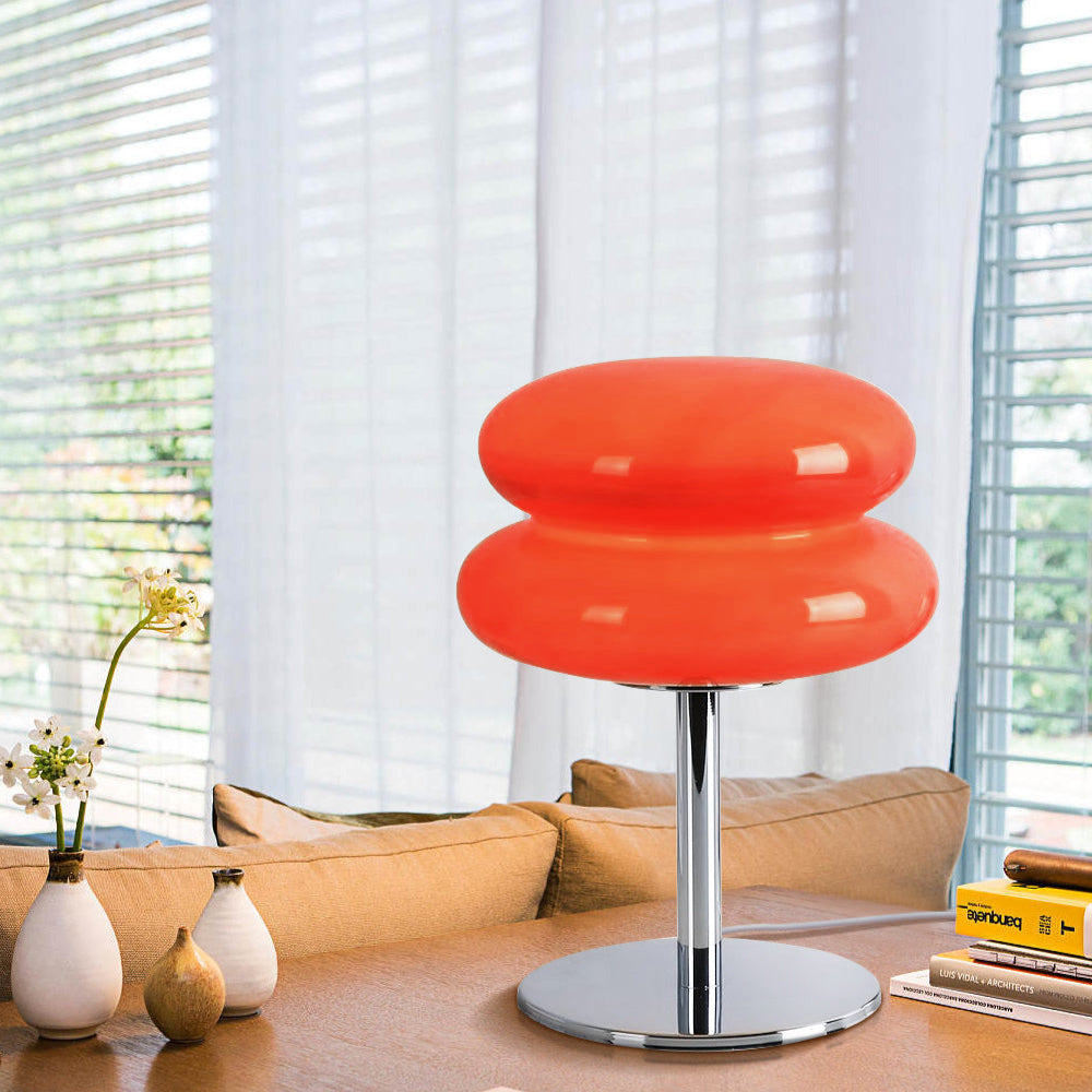 Aurelia Italian Glass Egg Table Lamp With Ambient LED Lighting
