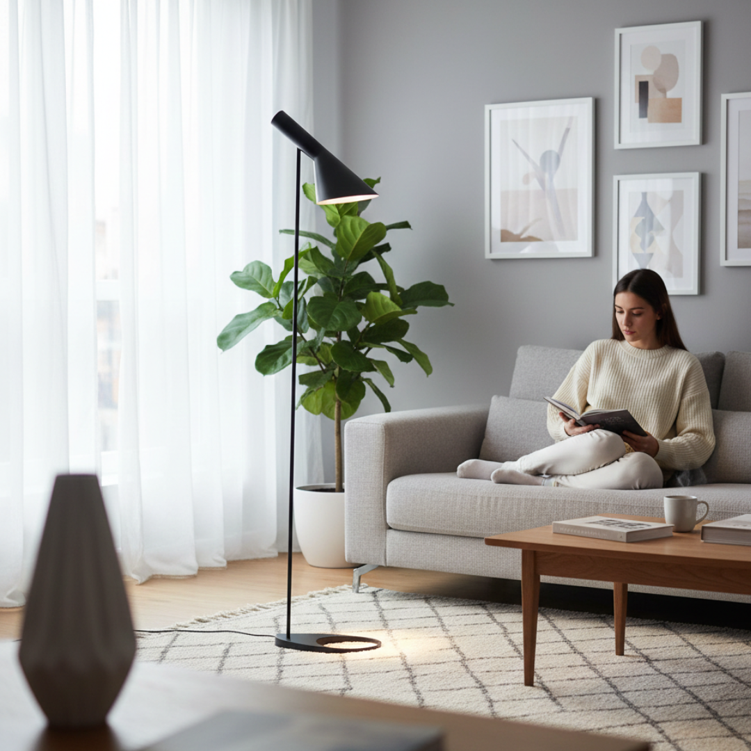 Nordisk minimalistisk golvlampa för vardagsrum och sovrum | Rosalyssa