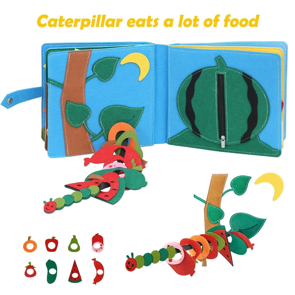 LumaNest Farm Life Felt Quiet Book For Babies With Fruit And Animals