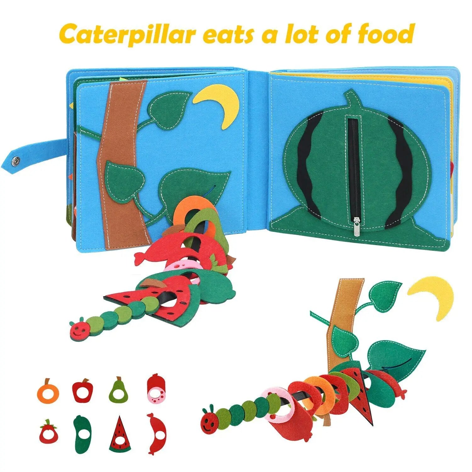 LumaNest Farm Life Felt Quiet Book For Babies With Fruit And Animals