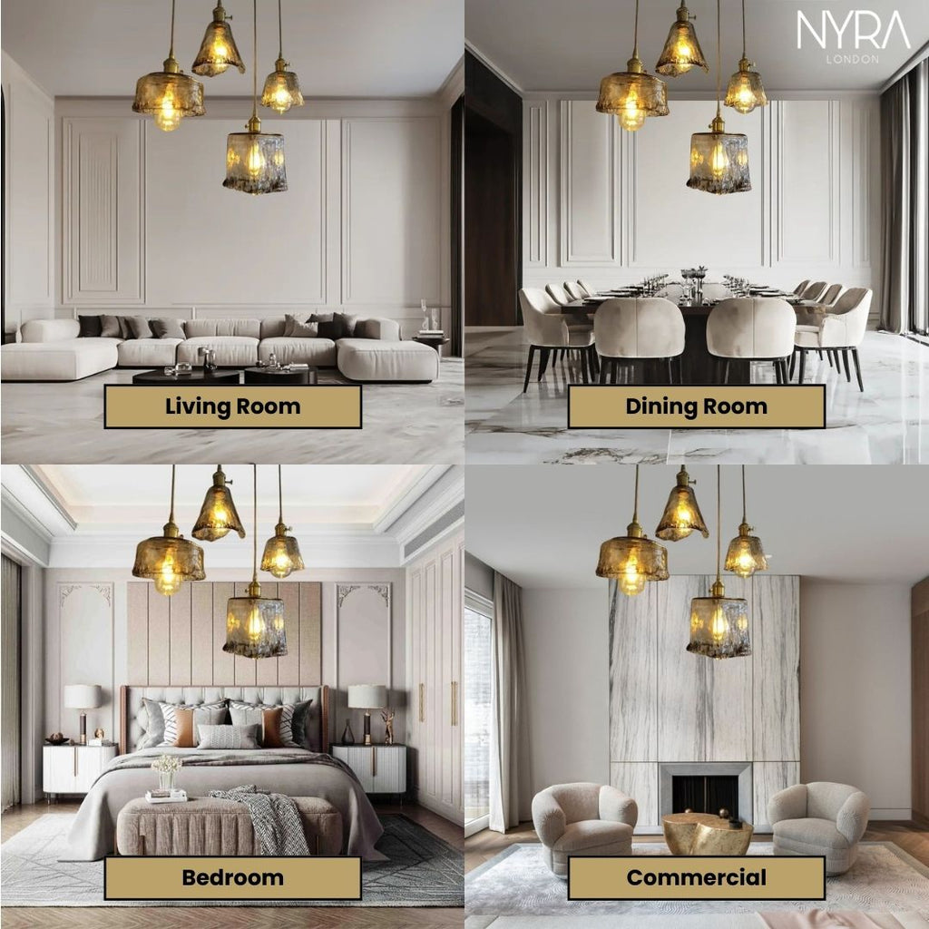 Aurelo Glass Pendant Lights For Modern Kitchen And Bath