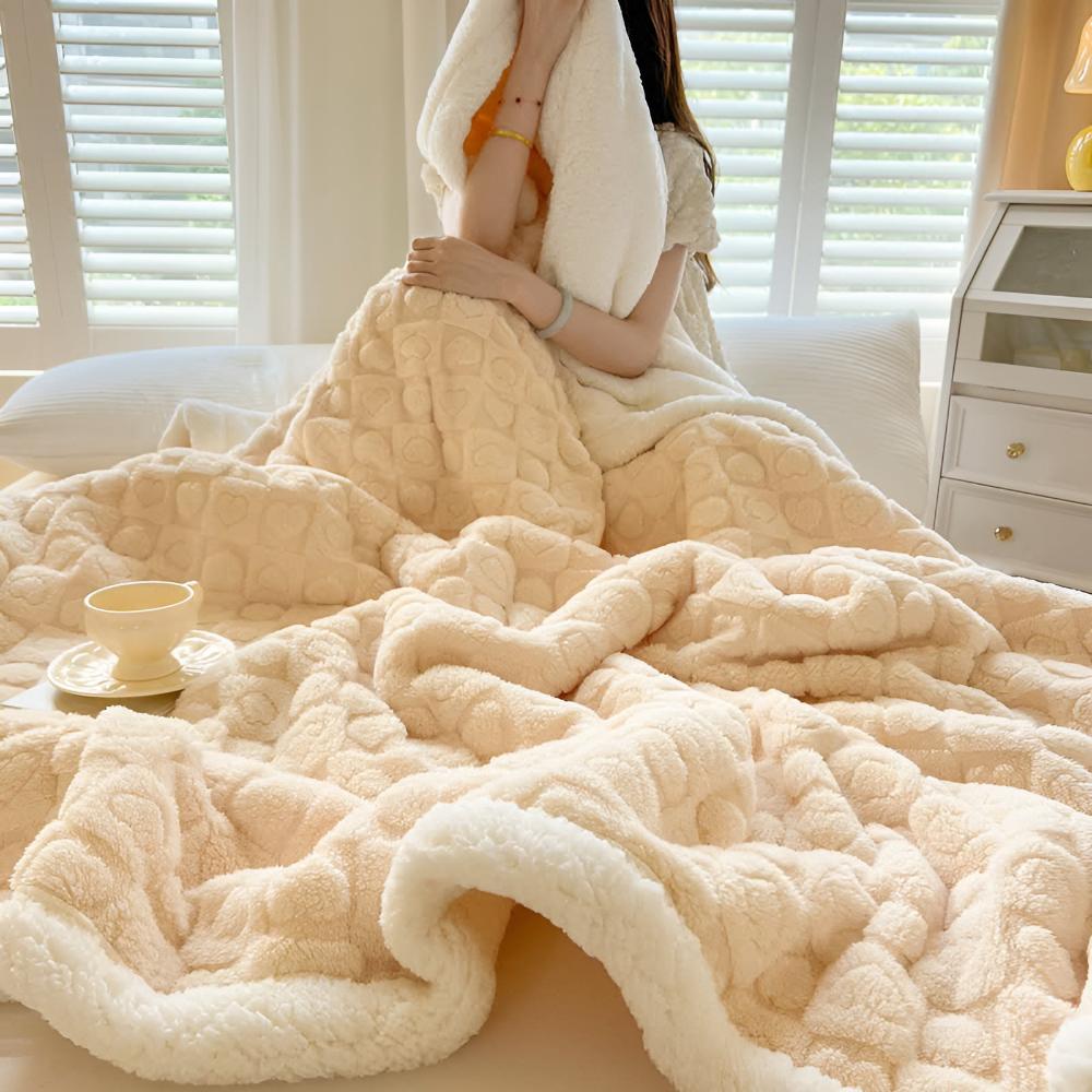 Nova Heart Cozy Sherpa-tæppe til stuen for komfort
