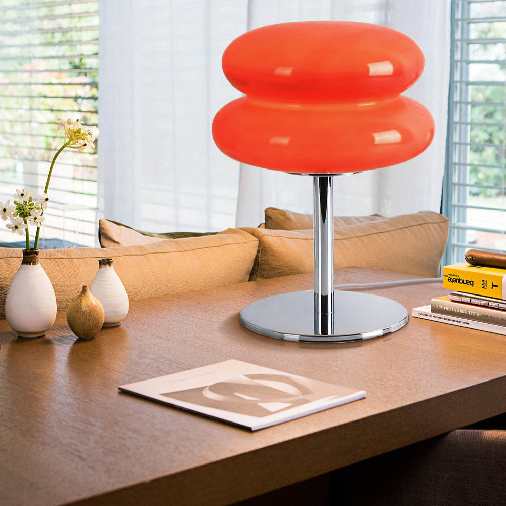 Aurelia Italian Glass Egg Table Lamp With Ambient LED Lighting