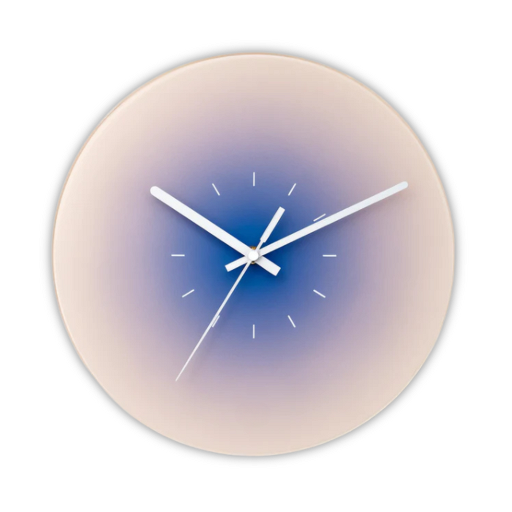 Orologio da parete in vetro Sunset con finitura sfumata