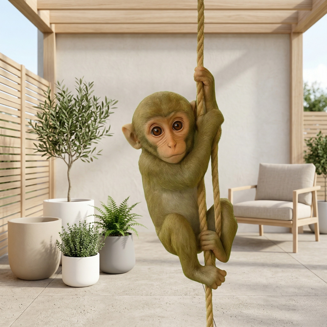 Climbing Monkey Garden Statue For Outdoor Patio Decor | Rosalyssa