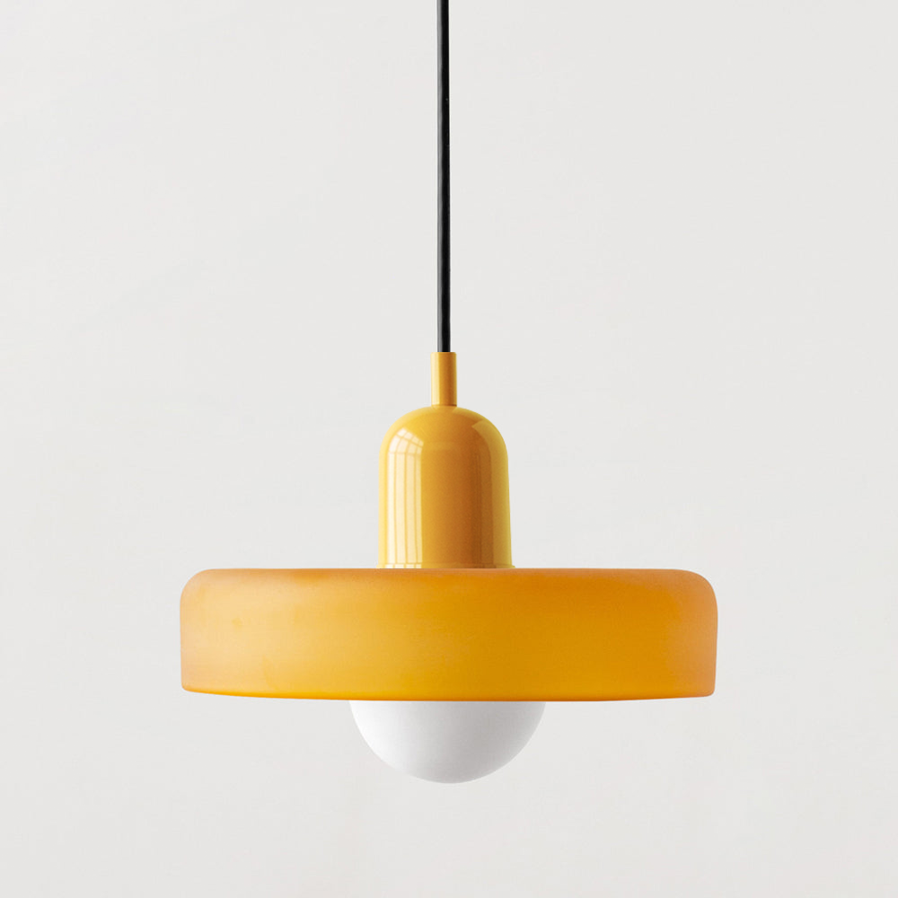 Lampada a sospensione nordica con aspetto in vetro retrò per spazi moderni e colorati