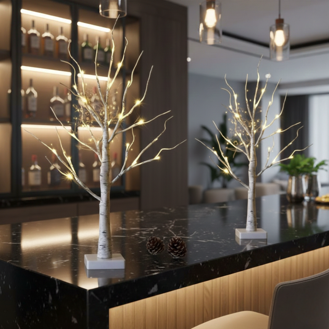 Decorazione luminosa a LED a forma di betulla per un'atmosfera accogliente in casa | Rosalyssa