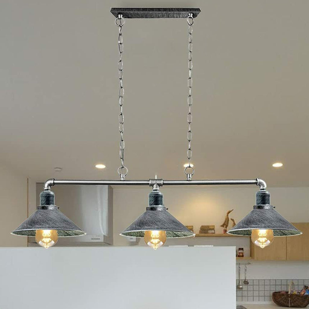 Industrial Black Metal Ceiling Lamp, 3-E27 Vintage Style For Dining Room And Kitchen