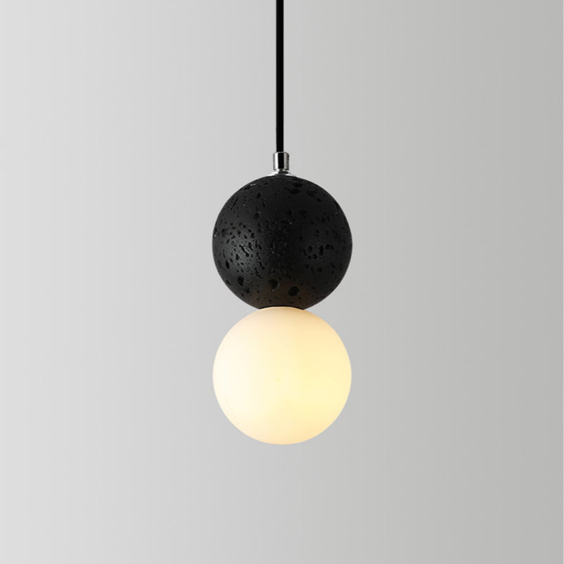 NovaLux LED Pendant Lights Small Glass Lamps For Dining Tables Black And White