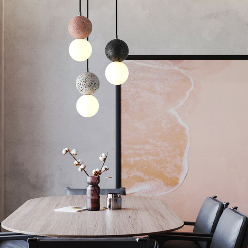 NovaLux LED Pendant Lights Small Glass Lamps For Dining Tables Black And White