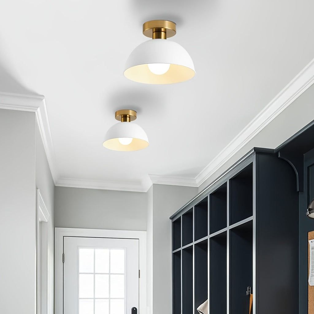 Contemporary Semi Flush Ceiling Light With Matte Metal Look