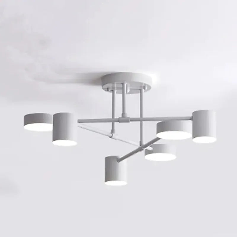 Lámpara de techo LED ajustable de seis luces, diseño moderno en negro