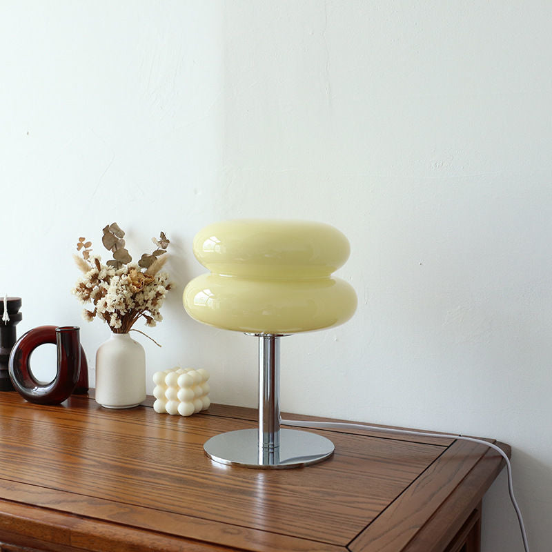 Aurelia Italian Glass Egg Table Lamp With Ambient LED Lighting