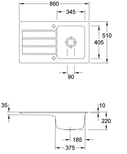 Umywalka ceramiczna FormaLine 50 w wykończeniu chromitowym, solidna i elegancka