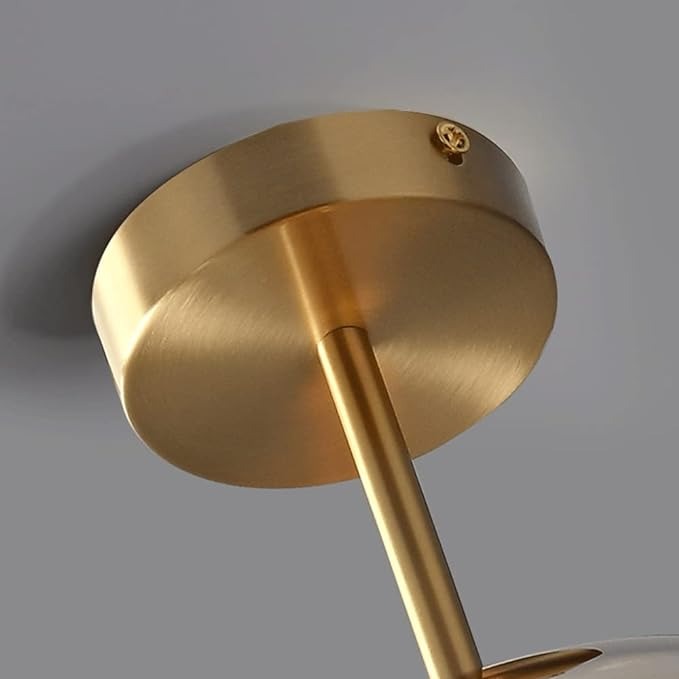 Retro ravfarvet glas loftslampe med skærm i bobleglas