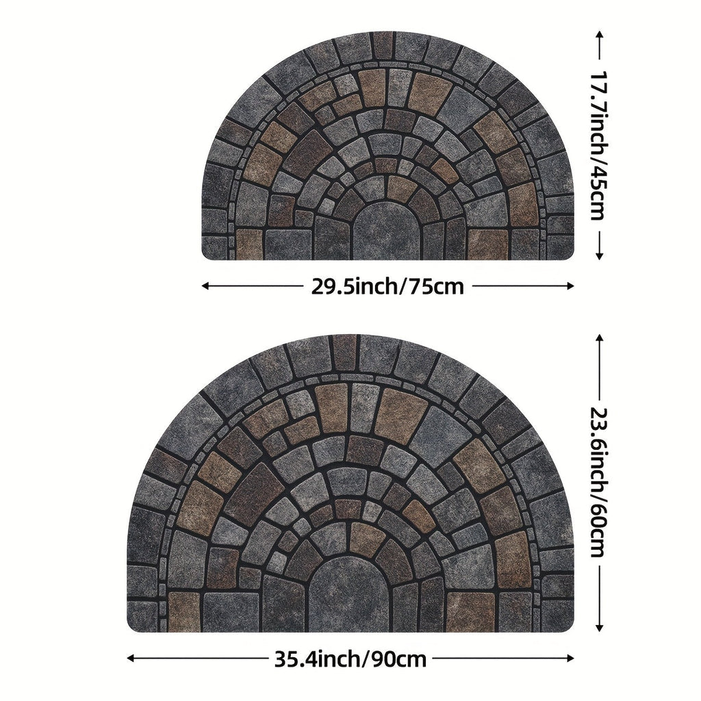 Zerbino d'ingresso a mosaico semicircolare per uso interno ed esterno