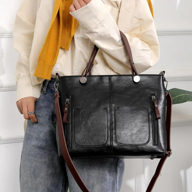 Sac à main en cuir vintage Aurelia style classique