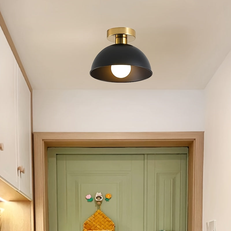 Contemporary Semi Flush Ceiling Light With Matte Metal Look