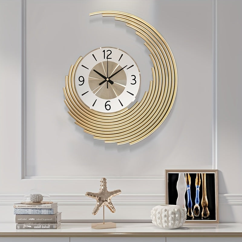 Elegant 3D metal vægur med lydløs quartzbevægelse