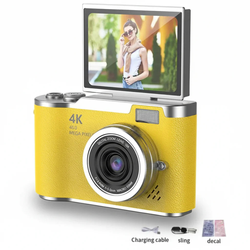 Appareil photo numérique à écran rabattable 4K avec 48MP et zoom 8X pour photos et vidéos