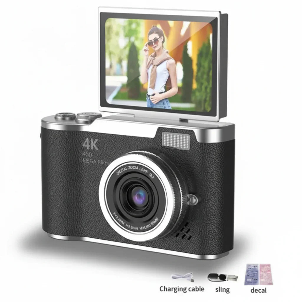 Appareil photo numérique à écran rabattable 4K avec 48MP et zoom 8X pour photos et vidéos