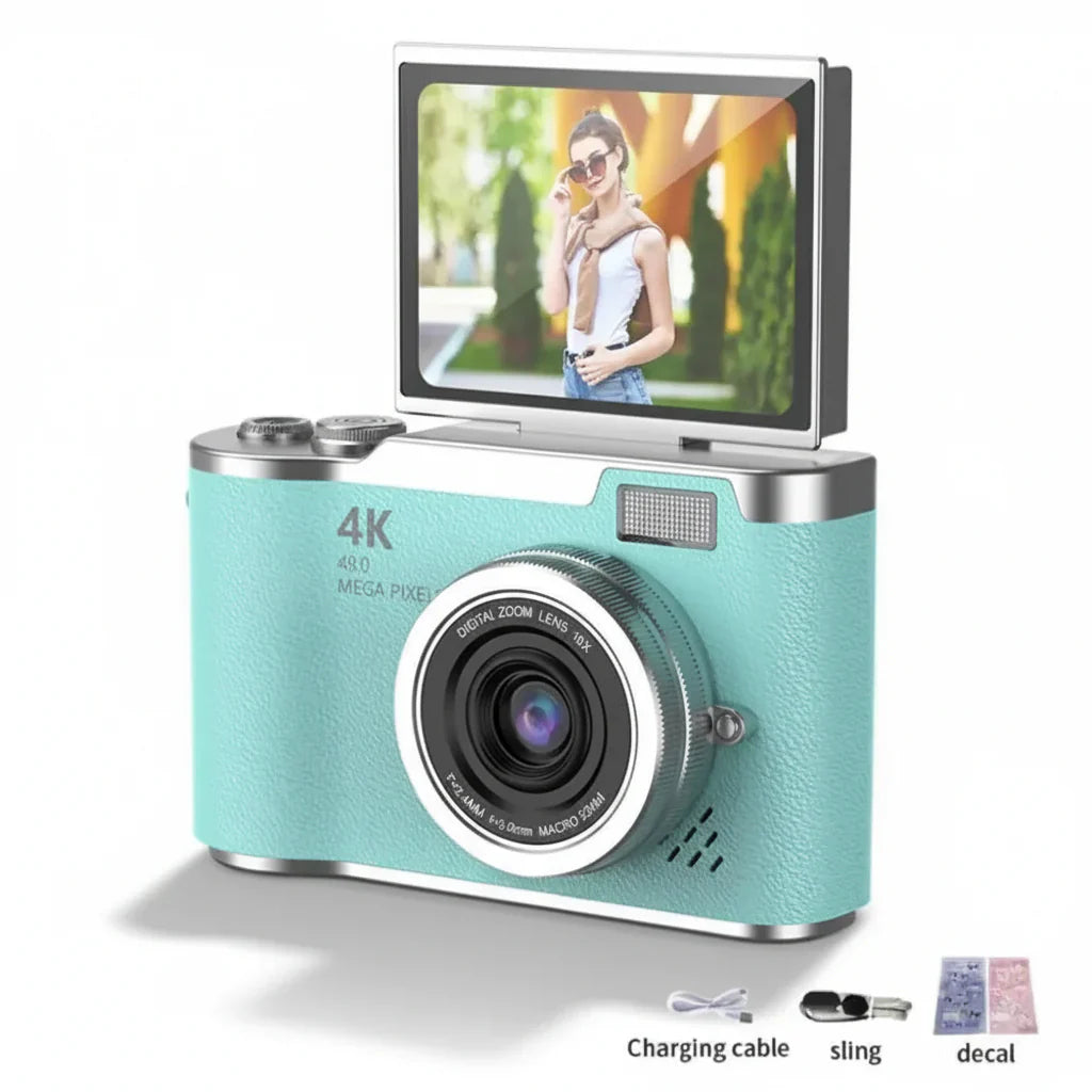 Appareil photo numérique à écran rabattable 4K avec 48MP et zoom 8X pour photos et vidéos