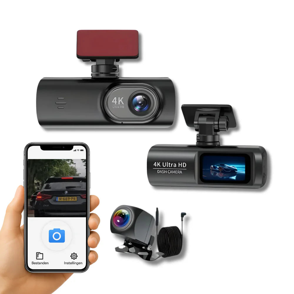 מצלמת רכב עם 4K, WiFi, GPS וראיית לילה לכלי רכב