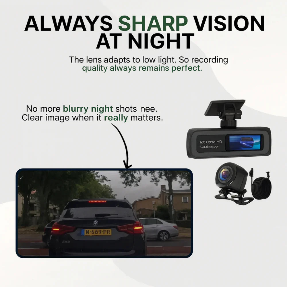 מצלמת רכב עם 4K, WiFi, GPS וראיית לילה לכלי רכב