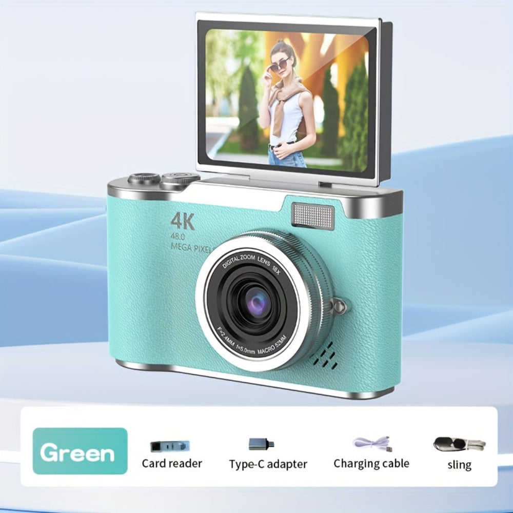 Cámara de Vlogging 4K con Diseño Compacto y Pantalla Giratoria para Grabación Fácil