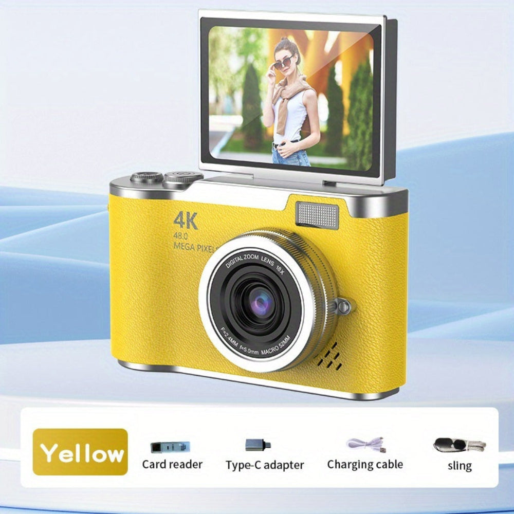 Cámara de Vlogging 4K con Diseño Compacto y Pantalla Giratoria para Grabación Fácil