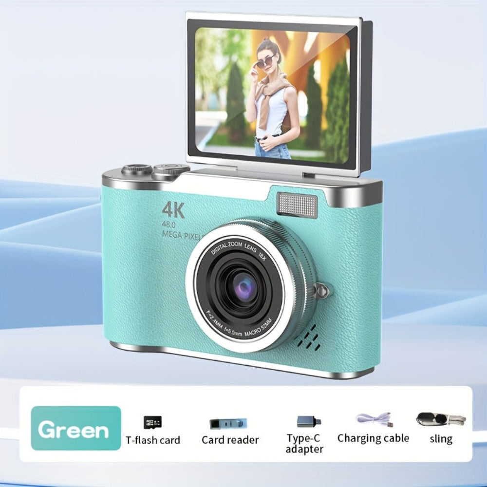 Cámara de Vlogging 4K con Diseño Compacto y Pantalla Giratoria para Grabación Fácil