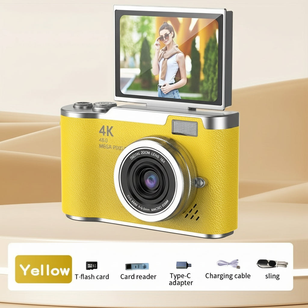 Cámara de Vlogging 4K con Diseño Compacto y Pantalla Giratoria para Grabación Fácil