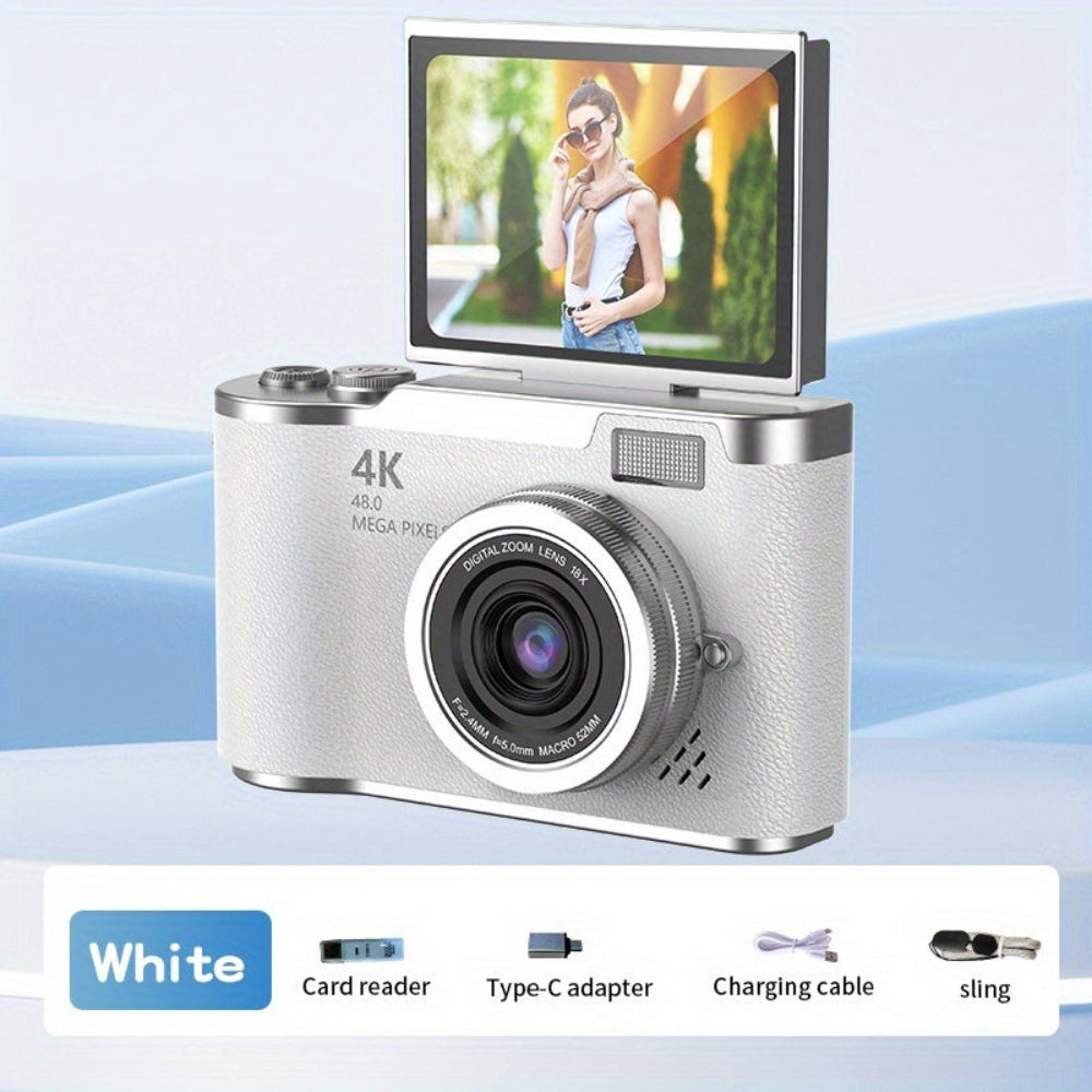 Cámara de Vlogging 4K con Diseño Compacto y Pantalla Giratoria para Grabación Fácil