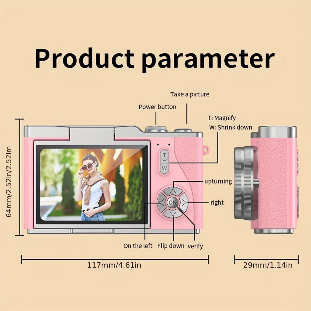 Cámara de Vlogging 4K con Diseño Compacto y Pantalla Giratoria para Grabación Fácil