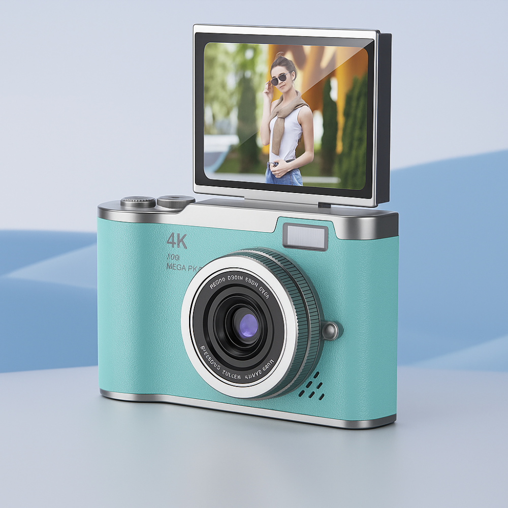 4K vlogovací kamera s otočným displejem, kompaktní digitální záznamník