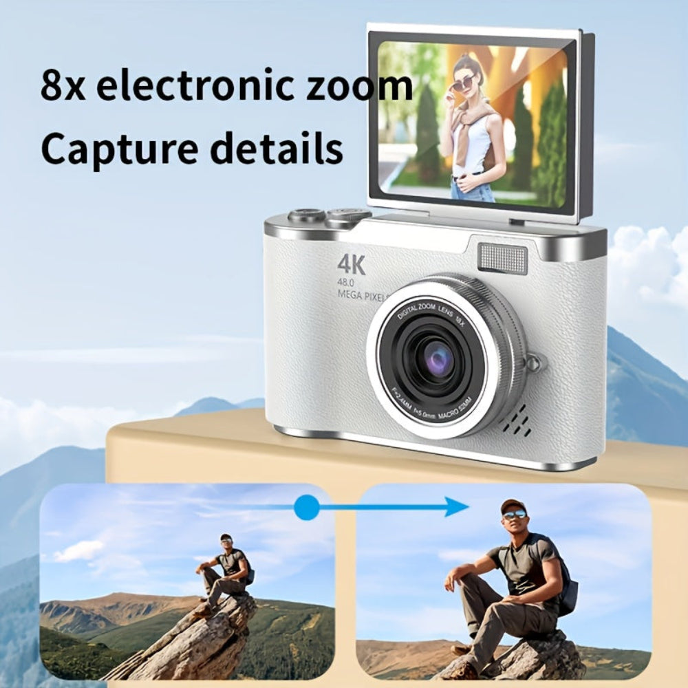 4K vlogovací kamera s otočným displejem, kompaktní digitální záznamník