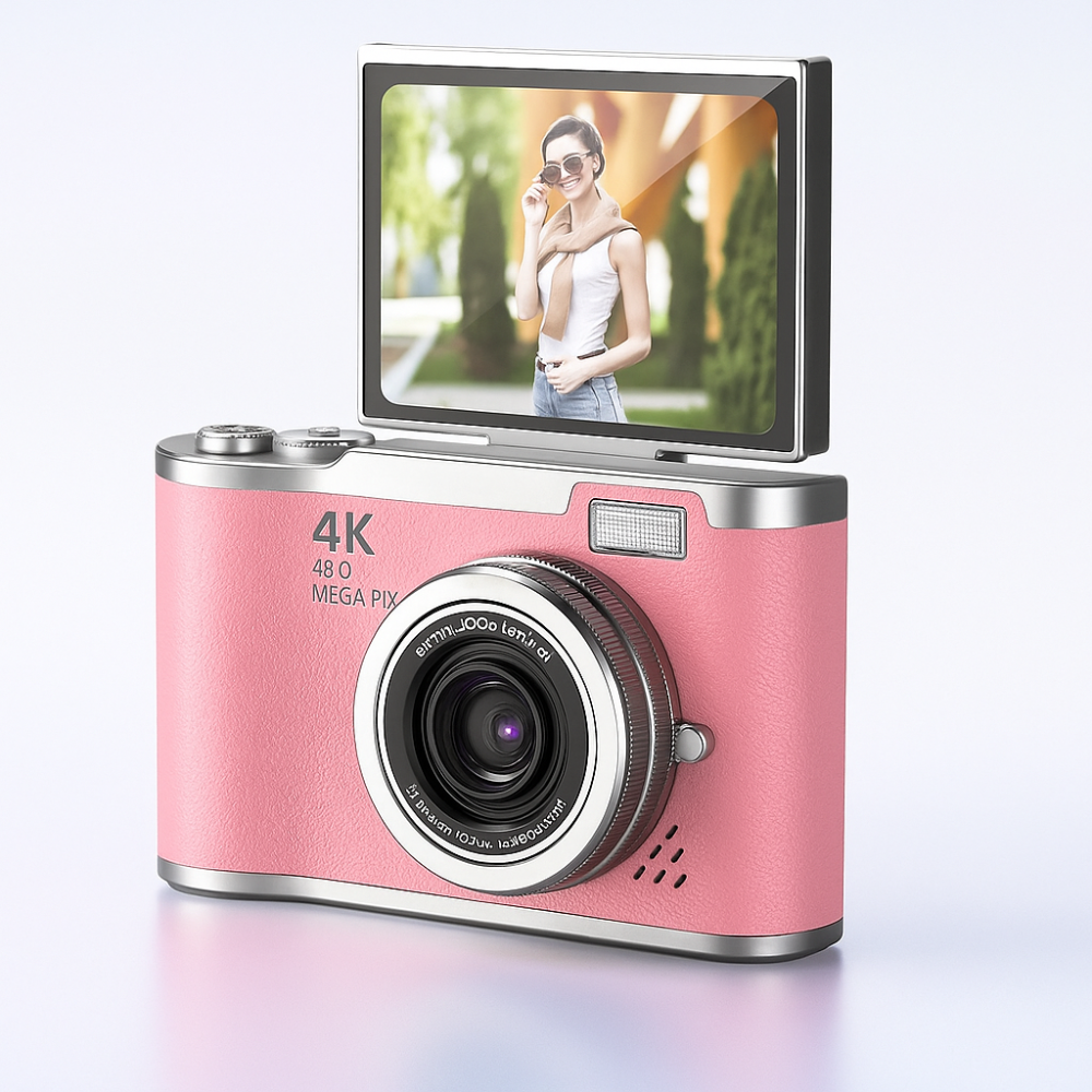 4K vlogovací kamera s otočným displejem, kompaktní digitální záznamník